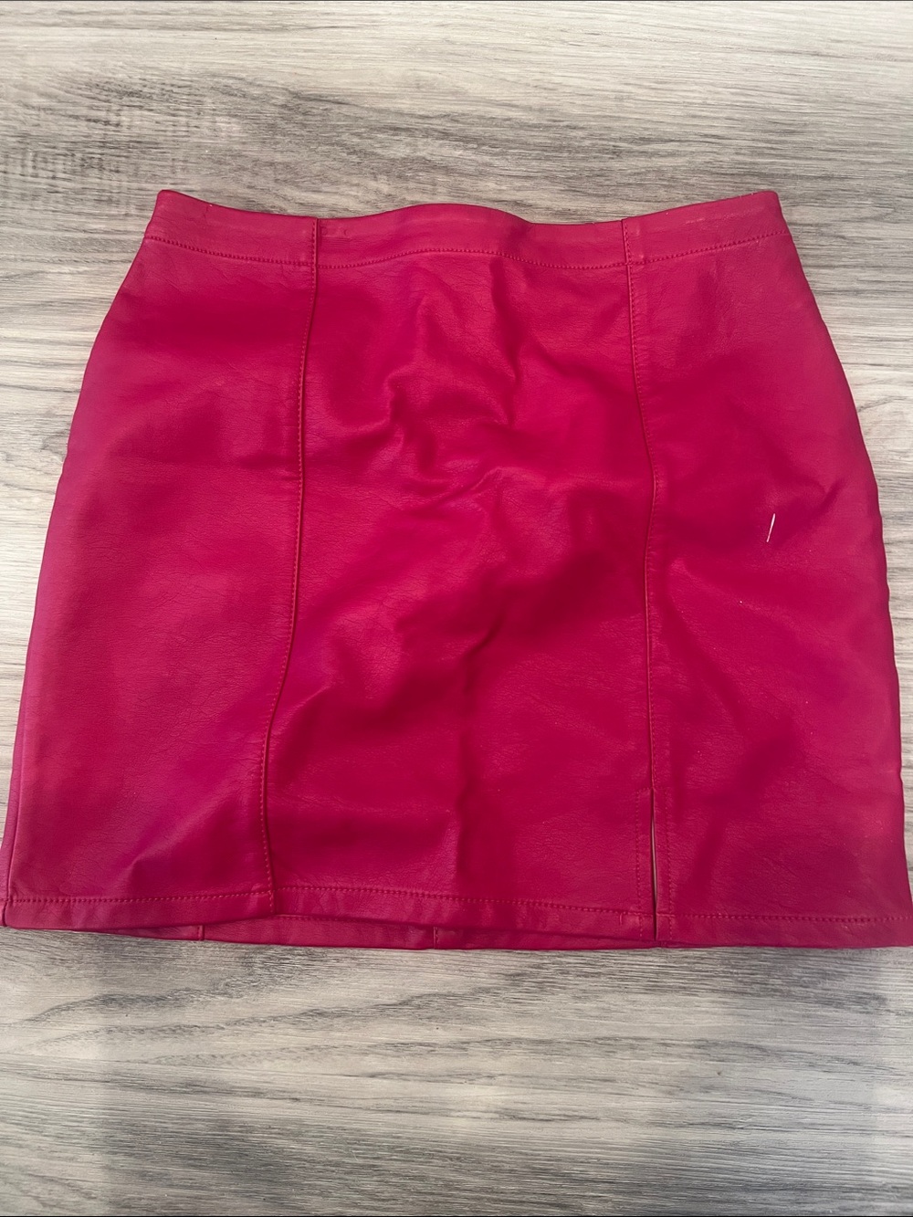 Forever 21 Faux Leather Mini Skirt in Hot Pink